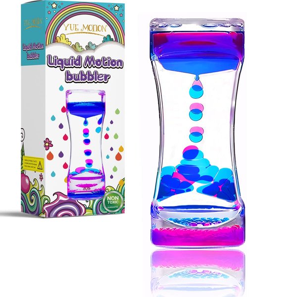 YUE MOTION Liquid Motion Bubbler - Calming Toys for Kids and Adults - Liquid Hourglass - Handheld Oil Timer - Sensory Toys for Christmas Stocking Stuffer