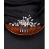 Denifery Bride Wedding Hair Comb Crystal Hair Piece Silver Pearl Headpiece Bridal Hair Accessories for Women and Girls
