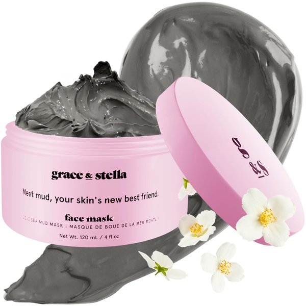 Grace & Stella Dead Sea Mud Mask (120ml) - Vegan Detox Dead Sea Mask - Mud Masks For Face And Body Mask - Mud Face Mask For Oily Acne, Blackheads