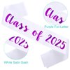 KETAOO 2PCS Class of 2025 Sash, Purple Foil White Finally Graduated Cheerleader Class of 2025 Sashes for Graduation Party Supplies