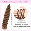 Bileaf Water Wave Crochet Hair Brown Soft Curly Braiding Hair for Knotless Boho Goddess Locs Braids Synthetic Hair Extensions, Long Braiding Hair Deep Wavy Crochet Hair for Braids 30 Inch 7 Packs