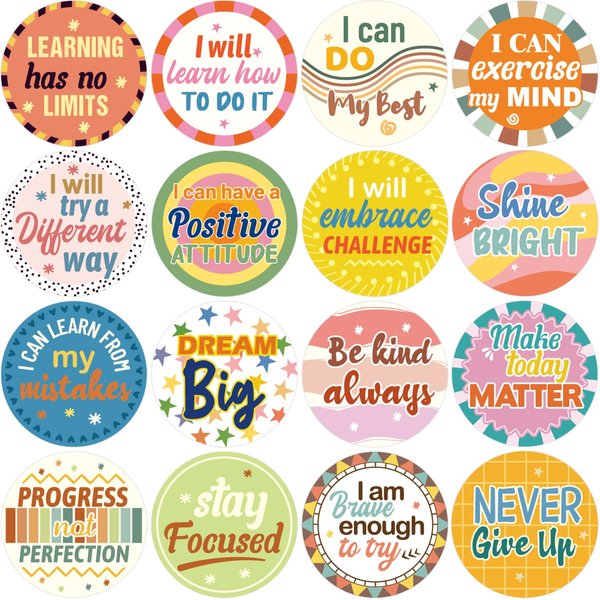 600PCS Growth Mindset Stickers Positive Sayings Inspiring Encouraging Affirmation Sticker Sheets for Planner