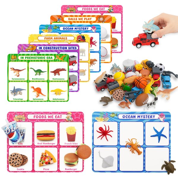 Montessori Toys for 1 2 3 4 Year Old Boys Girls Toddlers Preschool Learning Activities, Animals Dinosaur Vehicles Foods Balls Sea Sorting Toys Set Educational Toys STEM Sensory Toys Gifts for Kids