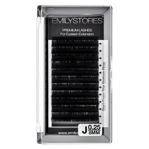 EMILYSTORES Lash Extensions 0.25mm Thickness J Curl 8mm Length Volume Individual Semi-Dull Black Eyelashes For Eyelash Extensions (0.25,J,8mm)