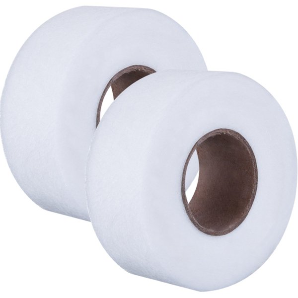 Outus Iron on Hem Tape Fabric Fusing Hemming Tape Wonder Web Adhesive Hem Tape for Pants Each 27 Yards, 2 Pack (White, 1 Inch)