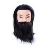 mannequin head human hair 100% man mannequin head doll head hair stylingHairdressing practice, cutting and dyeing hair hair mannequin head (Bearded black)