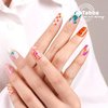 LabTabBa Semi Cured Gel Nail Strips 20pcs Glaze Semi Cured Gel Nail Stickers Salon Quality DIY Nail Stickers with Glossy Gel Finishing Easy Press on Nail Wraps Work with Any Nail Lamp