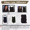 Gowit Black Hair Extensions, Invisible Wire Hair Extension with Transparent Wire, Soft Long Wavy Hairpieces for Women Secure 4 Clips Ins