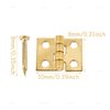 AUEAR, 50 Pack Miniature Hinges Hardware Jewelry Box Tiny Hardware with 200 Pieces Screws 180 Degree Rotation for Miniature Furniture Craft Closet Cabinet (Gold)