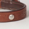 Medium Genuine Leather Hand-Carved Padded “Ponderosa” Dog Collar, fits Neck Size 14" - 18"