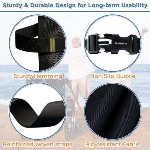 ZHEEYI Oxygen Cylinder Bag for Wheelchairs with Buckles, Fits Any Wheelchair, Black (Fits Most Oxygen cylinders)