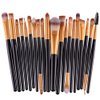 20pcs Makeup BRUSHES Kit Set Powder Foundation Eyeshadow Eyeliner Lip Brush NEW … (BLACK + GOLD)