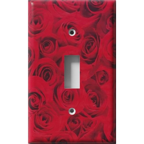 SnazzySwitch Red Roses Decorative Light Switch Cover - Single Toggle Wall Plate