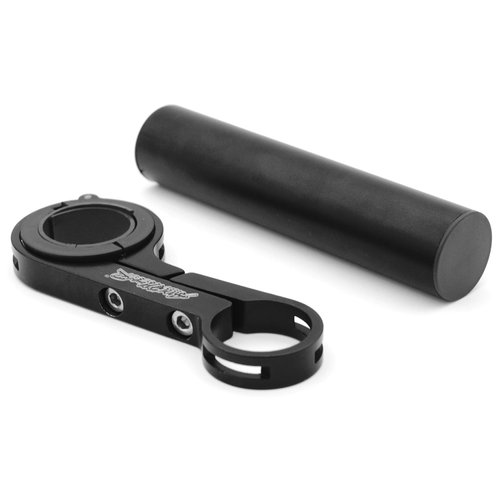 ADDMOTOR Bicycle Handlebar Extender, Aluminum Alloy Handlebar Holder Extension for Bicycle & Motorcycle, Single Mounting Clamp Light Lamp Phone Mount Holder Bracket Space Saver - Black 10cm Short