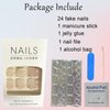 White French Tips Toenails Press on Toenails: Short Square Fake Toe Nails Kit: Full Cover False Toe Nails Glossy Acrylic Glue Stick on Toenails for Women - 24Pcs