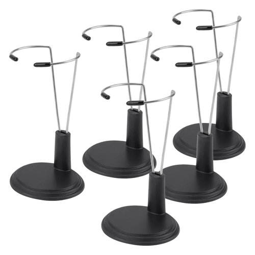 HMIEPRS 5pcs Doll Stand Display Holder, Stand Action Figure Display Rack, Doll Bracket Support Portable for Decoration Home Store Market 15cm Doll (Black)
