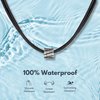 Galis Choker Necklace for Men - Leather Necklace Cord with Small Stainless Steel Bead Pendant - Our Mens Necklaces Are Stylish Gifts for Him - 17" Black Leather Necklace Cord Great as Surfer Necklace