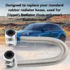 BAGARAATAN Universal 24" Flexible Radiator Hose Stainless Steel Universal Water Hoses Adapter Coolant Radiator Hose Kit Could be Used with 1-1/4", 1-1/2", 1-3/4" or 1-5/8" Radiator Necks (Silver)