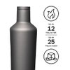 Corkcicle Classic Canteen Insulated Tumbler, Ceramic Slate, 25 oz – Reusable Water Bottle Keeps Beverages Cold for 25 Hours & Hot 12 Hours – Cupholder Friendly Tumbler with Screw-On Cap