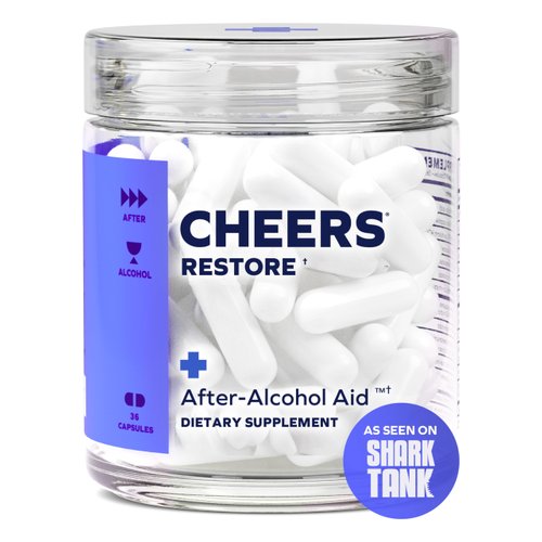 Cheers Restore | Supplement with DHM + L-Cysteine | Feel Better After Drinking & Support Your Liver | 12 Doses | Dihydromyricetin, Cysteine, Milk Thistle, Prickly Pear, B-Vitamins, Ginger