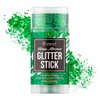 Brzeaf Waterproof Green Glitter Stick, Chunky Glitter for Face/Body/Hair/Eyes/Lip, Singer Concert Music Rave Festival, Glitter Stick Makeup & Face Glitter Gel for Women Men 0.56 OZ