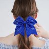 Dizila 12 Pieces Colorful Sparkly Sequin Big Bow Hair Ties Elastics Rubber Bands Ponytail Holders Hair Scrunchies Ropes Accessories for Women Girls Teens Kids
