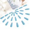 Uranian Coffin Extra Long Press on Nails Blue Ballerina Fake Nails Matte Halloween Full Cover False Nails Acrylic Nails for Women and Girls(24pcs) (Sky blue)