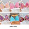 6pcs Kawaii Sparkle Bows with Clips Multi Color Sweet Glitter Hair Bows Boutique Hair Clips Sequins Alligate Hair Clips for Girls Teens.
