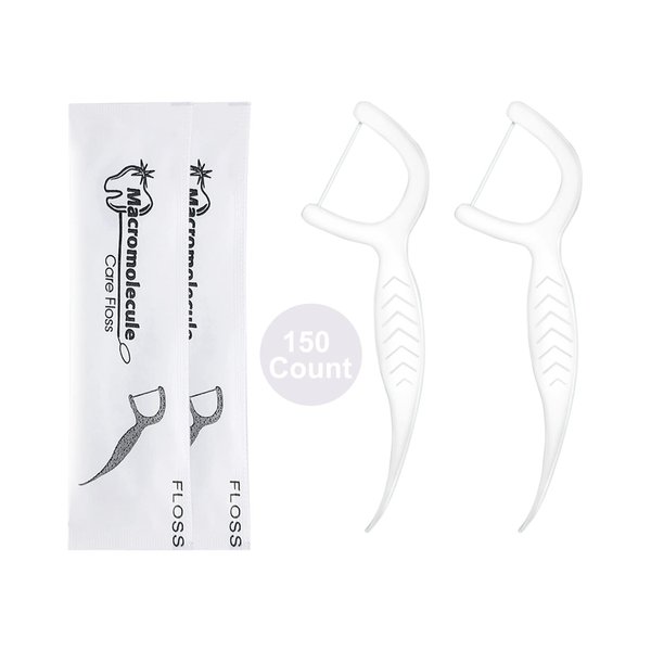 150 Count Individually Packaged Dental Floss,Floss Singles Bag,Dental Picks Disposable,Travel Dental Floss,Floss Sticks,Easy to Carry Dental Flossers(Packaged Individually)