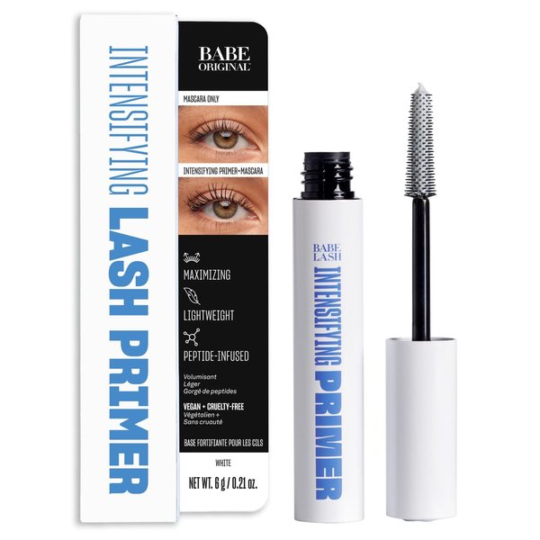 Babe Original Intensifying Lash & Mascara Primer and Lash Mask with Peptides, Shea Butter & Castor Seed Oil Condition & Nourish, Boost Mascara Length, Definition, Volume, Cruelty-Free & Vegan