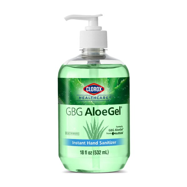 Clorox Healthcare GBG AloeGel Hand Sanitizer Gel 18oz (532ml) Hand Sanitizer Gel | Bleach Free Instant Hand Sanitizer Gel with Pump Sanitizer Dispenser