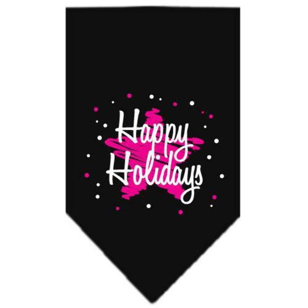 Mirage Pet Products Scribble Happy Holidays Screen Print Bandana for Pets, Small, Emerald Green