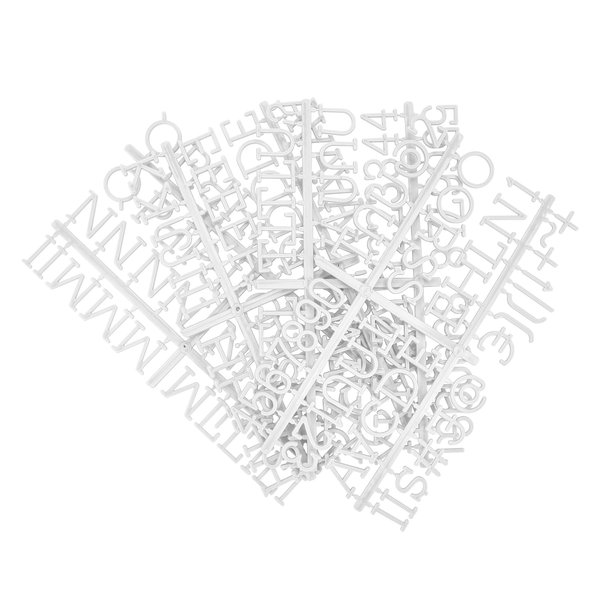 1 Inch Letters for Flet Letter Board,188 Pieces Including Letters, Numbers & Symbols for Changeable Plstic Letter Board by Veskaoty (White)