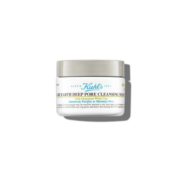 Kiehl's Rare Earth Deep Pore Cleansing Mask, Pore-Minimizing Face Mask for Clogged Pores, Detoxifies & Refines Skin, Absorbs Excess Oil, with Amazonian White Clay & Aloe Vera - 0.95 fl oz