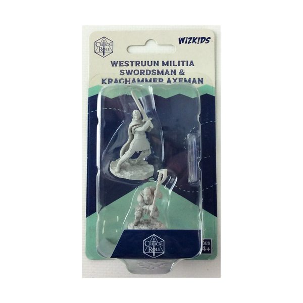 Critical Role Unpainted Miniatures: Westruun Militia Swordsman & Kraghammer Axeman