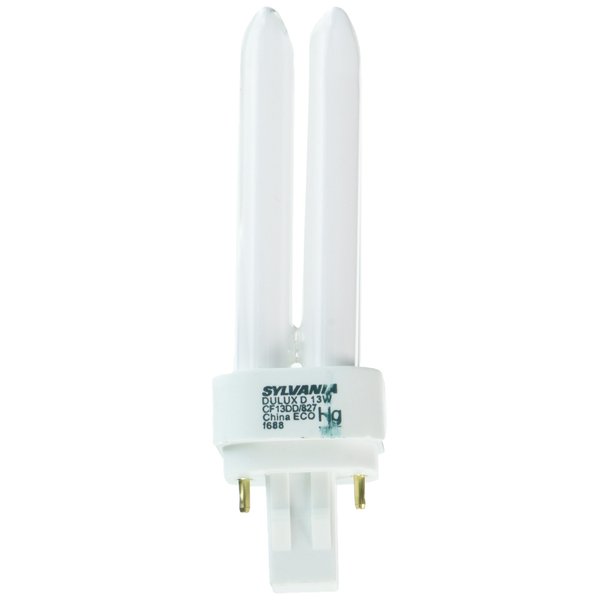 Sylvania 21117 Compact Fluorescent 2 Pin Double Tube 2700K, 13-watt, White