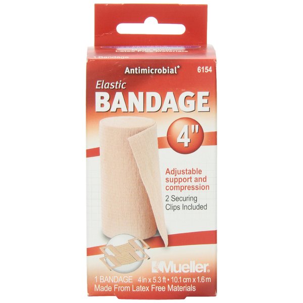 Mueller Sports Medicine Care Elastic Bandage with Clips, 4 Inch
