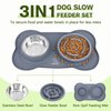 Pecute Slow Feeder Dog Bowls to Slow Down Eating, Dog Bowl Slow Feeder with No-Spill Non-Skid Silicone Mat, Food-Grade Safe Dog Food Bowls Slow Feeder, Stainless Steel Dog Water Bowl for Dogs Cats