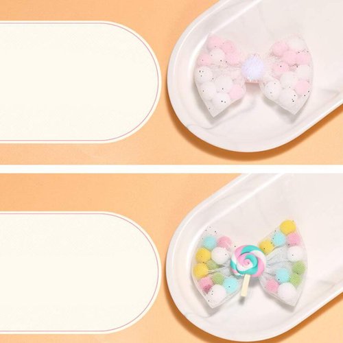 Lurrose 4pcs Easter Hair Bows Cartoon Lollipop Rabbit Bowknot Hairpins Hair Barrettes Mesh Party Headwear for Women Girls