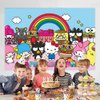 Kitty and Friends Background Birthday Decorations, Cinnamoroll Happy Birthday Banner Backdrop for My Melody Keroppi Birthday Party Supplies (5x3ft)