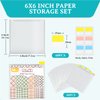 Caydo 36PCS 6x6inch Scrapbook Paper Storage, with 60PCS Sticky Index Tabs for Holding Scrapbook Paper, Cardstock, Vinyl Sheets