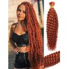 Human Braiding Hair 1 Bundle 100g 20 Inch Deep Water Wave Bulk Human Hair for Braiding No Weft 10A Brazilian Virgin Curly Human Hair Extensions for Boho Braids Wet and Wavy Ginger Braiding Hair
