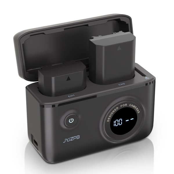 JYJZPB Upgraded Battery Fast Charger Case for Sony NP-FZ100 Battery, with 2 Pack NP-FZ100 Batteries Fit for Sony A7 III, A1, A7R III, A7R IV, A9, A9II, A6600, Alpha 9S, A7R3 A7S III, A7R III