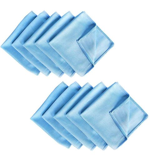 AIVS Microfiber Glass Detailing Cleaning Cloths-10 Pack (12" x 12")-Streak Free-Lint Free-Quickly Clean Windows,Mirrors,Windshield, Computer Screen,TV Tablets and Dishes