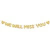 We Will Miss You Banner, Pre-Strung No DIY Glitter Bunting Banner Going Away Party Decorations for Office Work Farewell Goodbye Retirement Graduation Party Decorations Supplies (Gold)