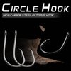 Inline Circle Hooks Saltwater, 100pcs Saltwater Fishing Hooks High Carbon Steel Fish Hook Straight Eye Octopus Hook for Catfish (100PCS 6/0)