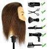 simnient Male Mannequin Head with Beard,Training Head,100% Real Human Hair for Hairdressers Manikin Head for Hair Styling and Practice,Hair Stylists,Cosmetologist,Barber Shop,Cosmetology School