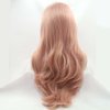 melody wig Mixed Pastel Pink Synthetic Peach Pink Red Lace Front Wigs T Part Lace pink Wig Long Body Wave Heat Resistant Fiber Long Wavy