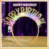 Acenail Light Up Happy Birthday Headband LED Birthday Crown Glowing Birthday Hair Hoop Birthday Party Props Decorations Birthday Gifts Birthday Hair Accessories for Women Girls (A)