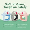 Teething Toy for Infants & Babies, Teethers for Babies 3-6 Months, Baby Teethers 0-6 Months, Teething Toys 6-12 Months, TotCo Never-Drop Baby Teething Toy, Grey